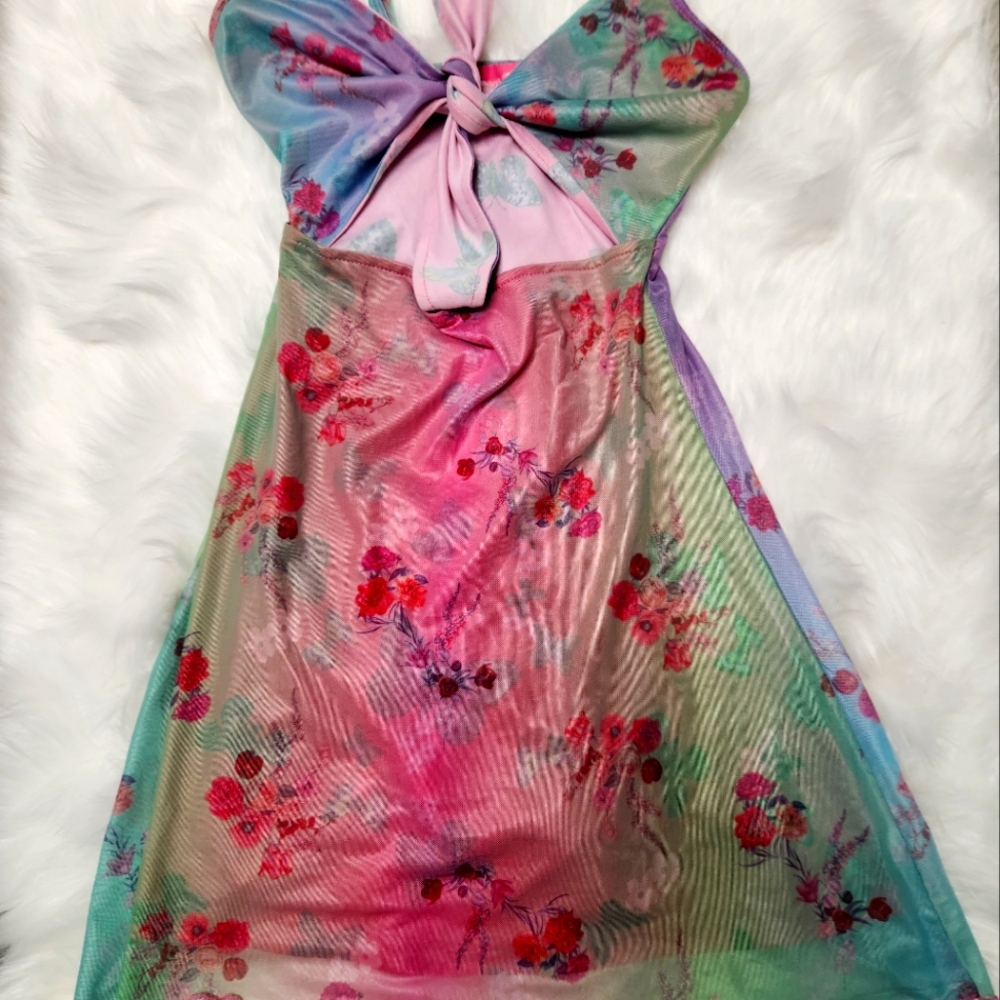 Dolls kill Sugar thrillz Mini dress very pretty colorful colors  New Never worn